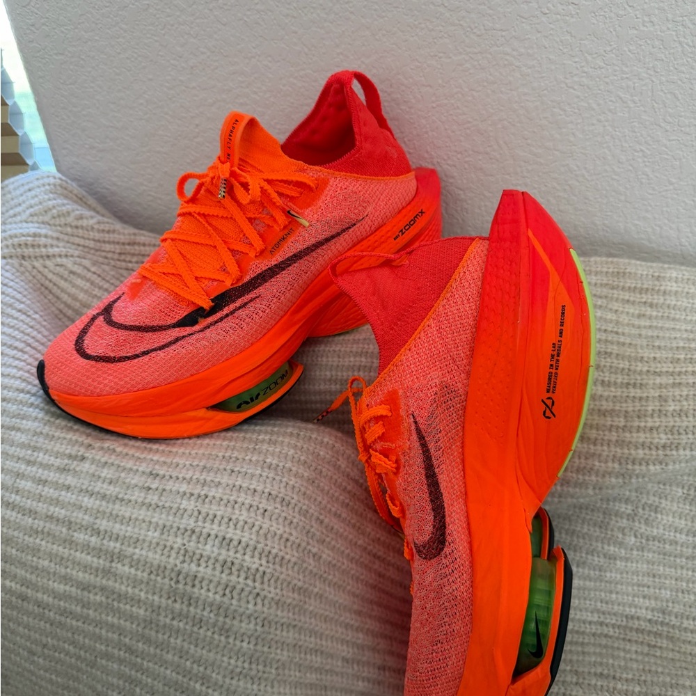 Nike Air Zoom Alphafly Bright Orange Athletic Shoes - Picture 5 of 8